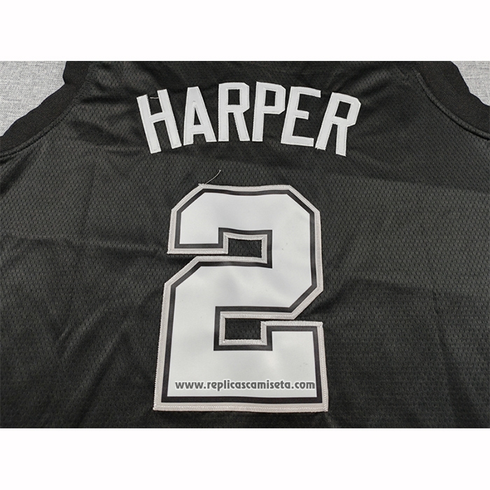 Camiseta San Antonio Spurs Dylan Harper NO 2 Ciudad 2025-26 Negro